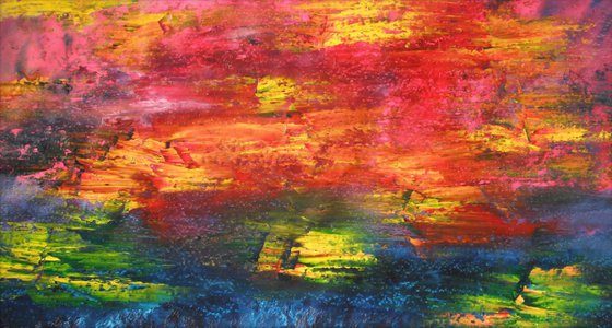 Alive - 101x56 cm, LARGE XL, Original abstract painting, oil on canvas