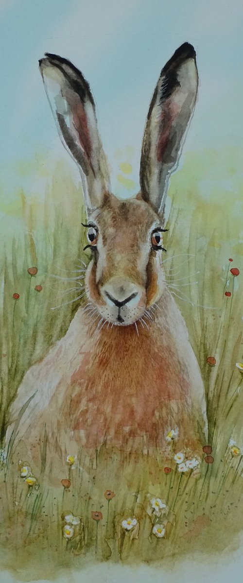 Hare 'Spring On the Way' by Mel Davies Original Art