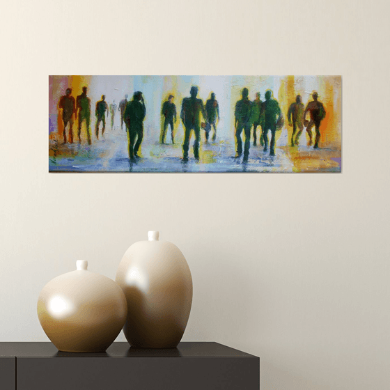 "Human ",  original Mixed Media painting, 60x20x2cm