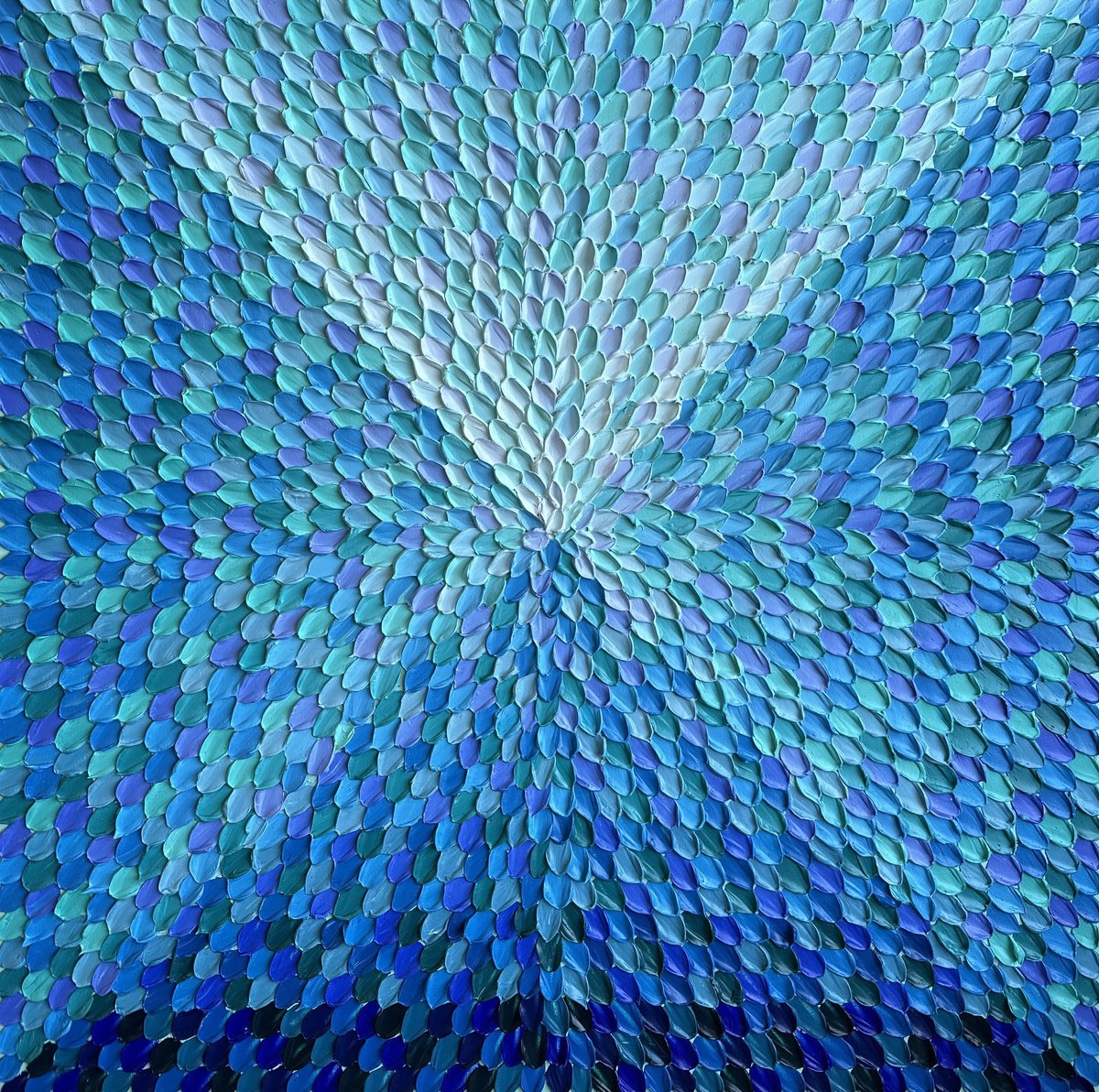 Geometric Abstract Acrylic Painting By Guzaliya Xavier, 30 X 30, Ocean Oasis, Original Artwork