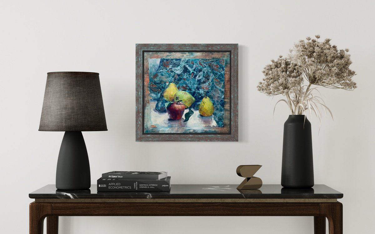 Impressionistic Painting , Pears And Apple By Nadezda Stupina, 15 X 14, Artwork For Sale On Artfinder