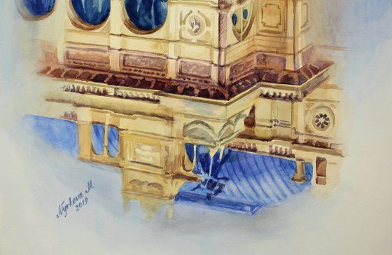 Vienna State Opera watercolor painting