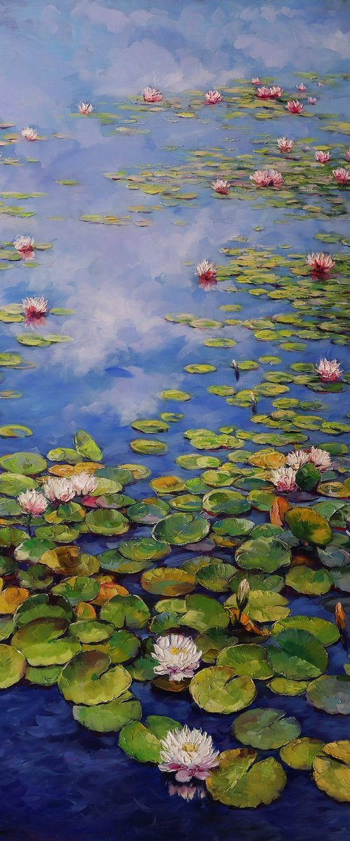 "Pond with water lilies" by Gennady Vylusk