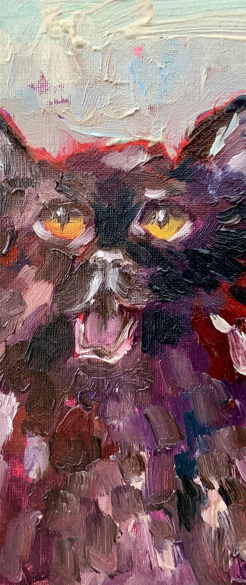 The Playful Purr of a Black Cat by Alexandra Jagoda (Ovcharenko)