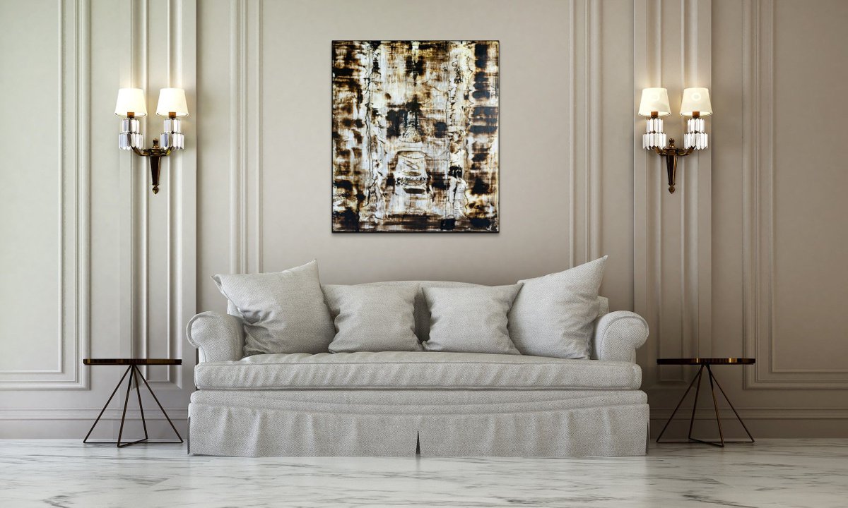 Expressive Abstract Acrylic Painting By Elide Pizzini, 28 X 32, The Force Is Strong I, Original Artwork