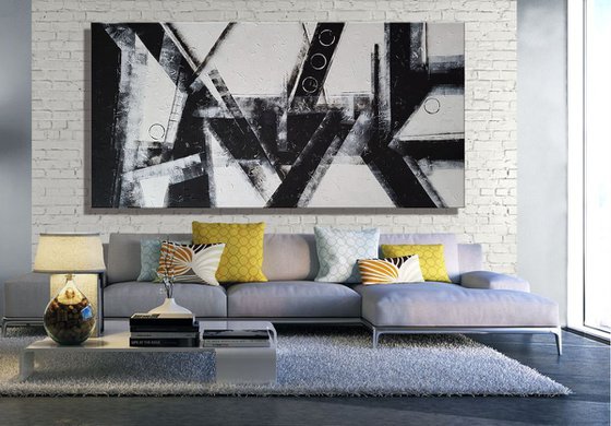 Living In The Moment - XXL Large, Textured abstract art – Expressions of energy and light. READY TO HANG!