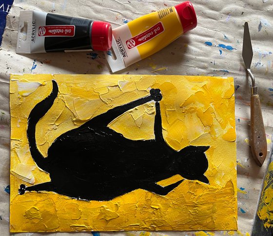 Cat Yoga Painting