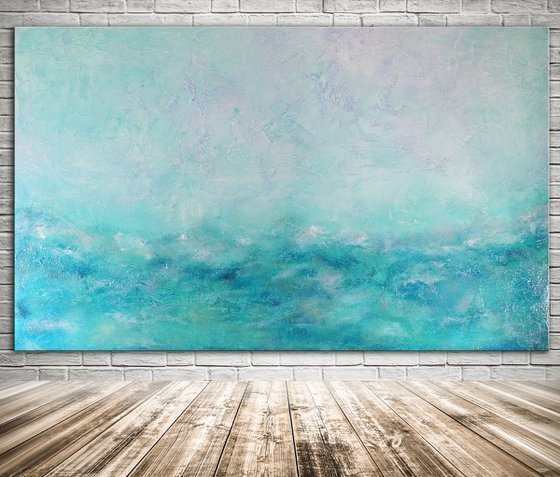 Bahamas Blue - Large Abstract Painting 60"x36"