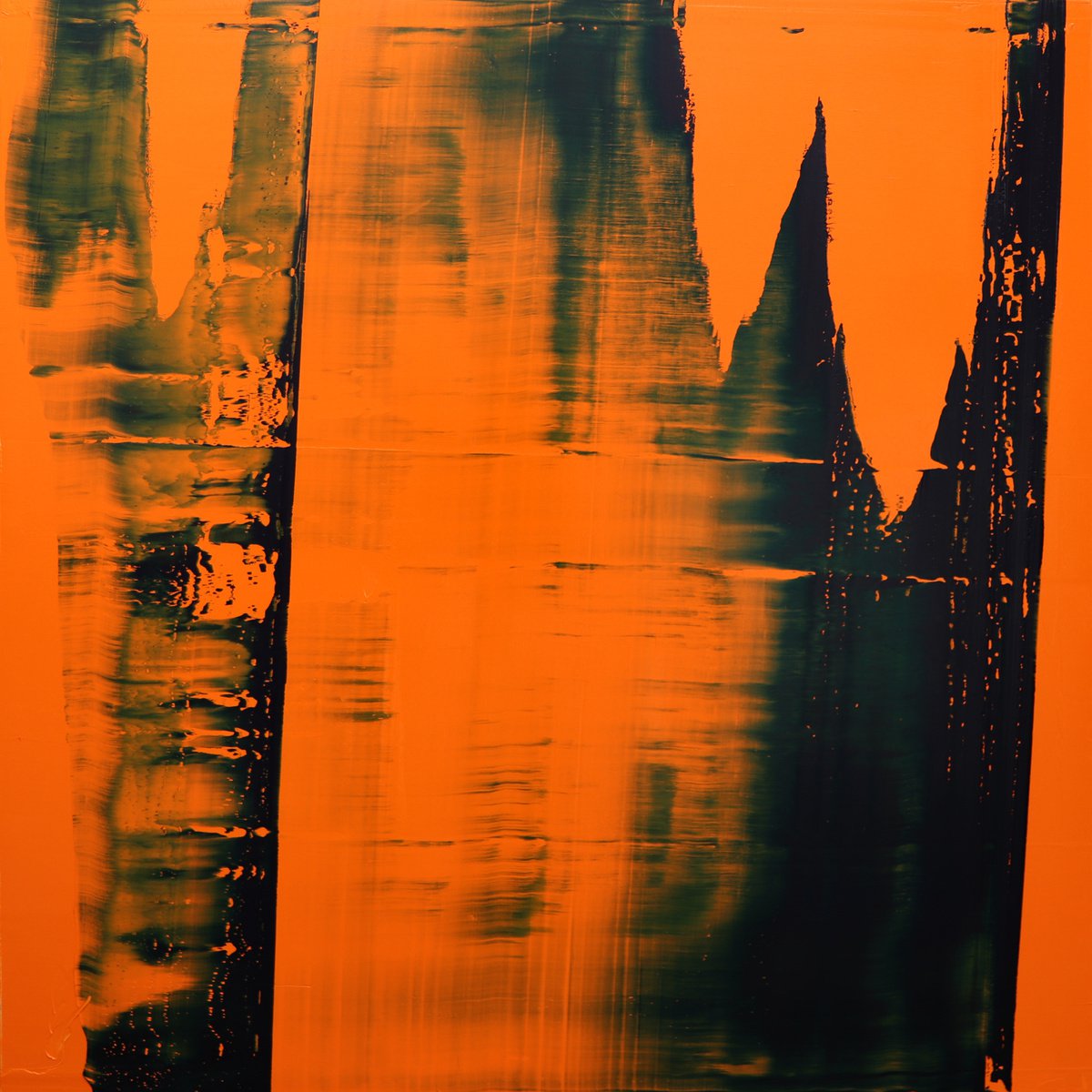 Dark blue on orange [Abstract N�2685] by Koen Lybaert