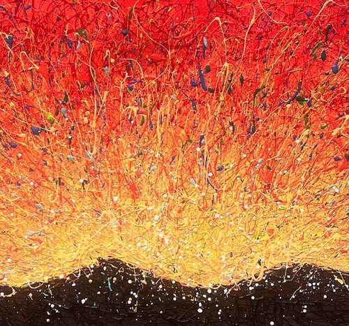 Tangerine Dawn - abstract sunrise by Bogdana Antoniuk
