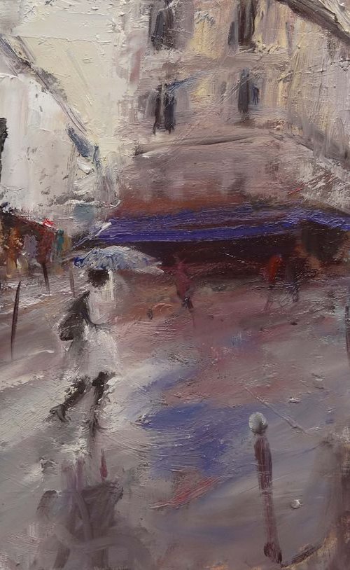 Pluie , rue de la roquette by Manuel Leonardi