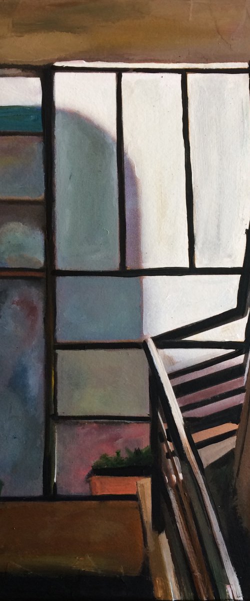 Tel Aviv Stairwell, Evening Twilight by Andrew  Reid Wildman
