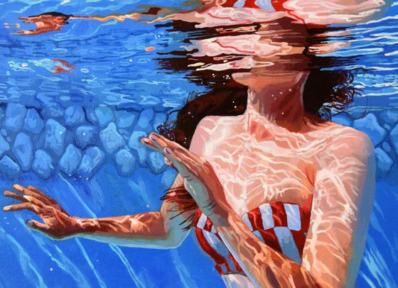Underneath XLIII - Miniature swimming painting