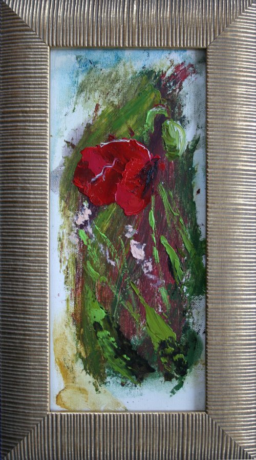 Poppy...framed /  ORIGINAL OIL PAINTING by Salana Art Gallery