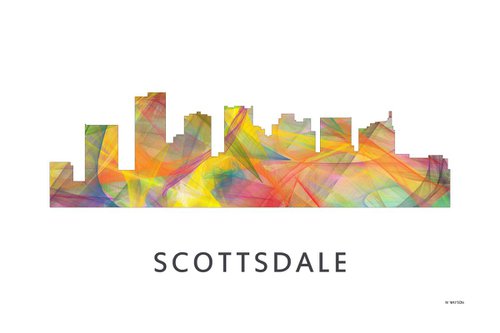 Scottsdale Arizona Skyline WB1 by Marlene Watson
