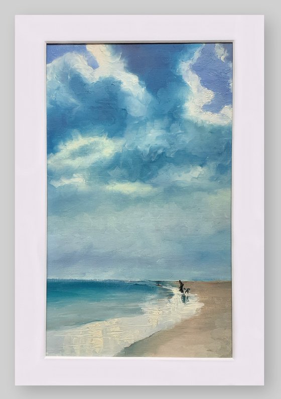 Norfolk Beach Walk - mounted to fit A4 frame