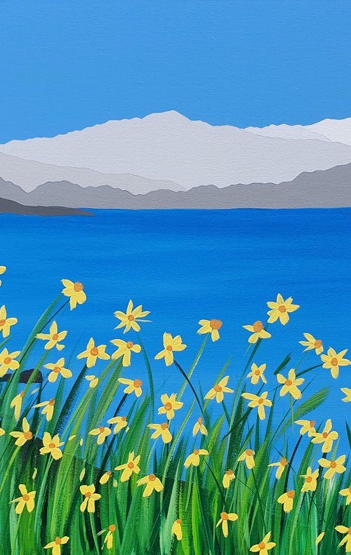 Daffodils at Rydal Water, The Lake District by Sam Martin