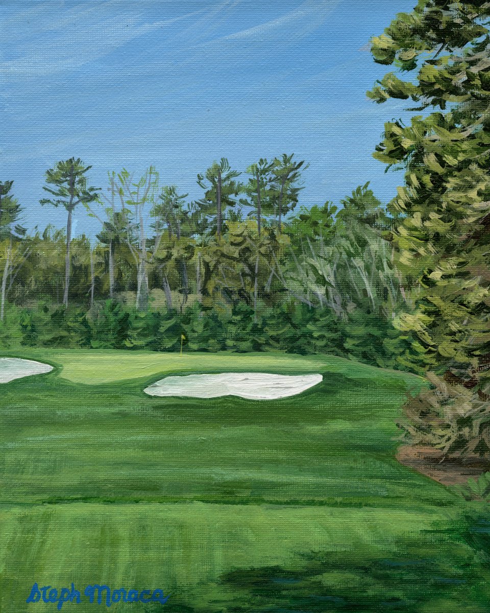 Impressionistic Landscape Acrylic Painting By Steph Moraca, 11 X 13", Augusta No. 4, Original Artwork