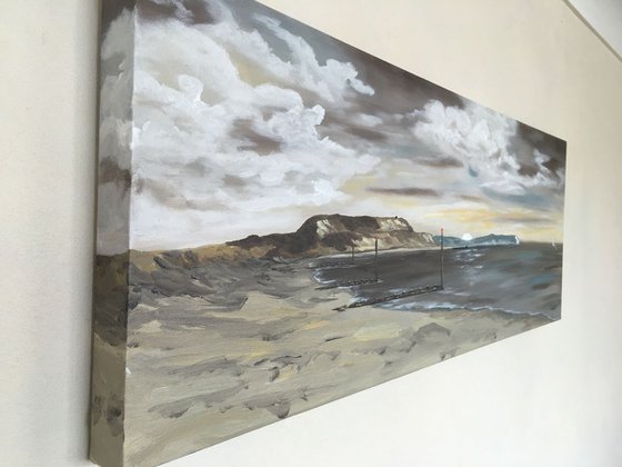 Sunrise over Hengistbury Head on a Panoramic canvas