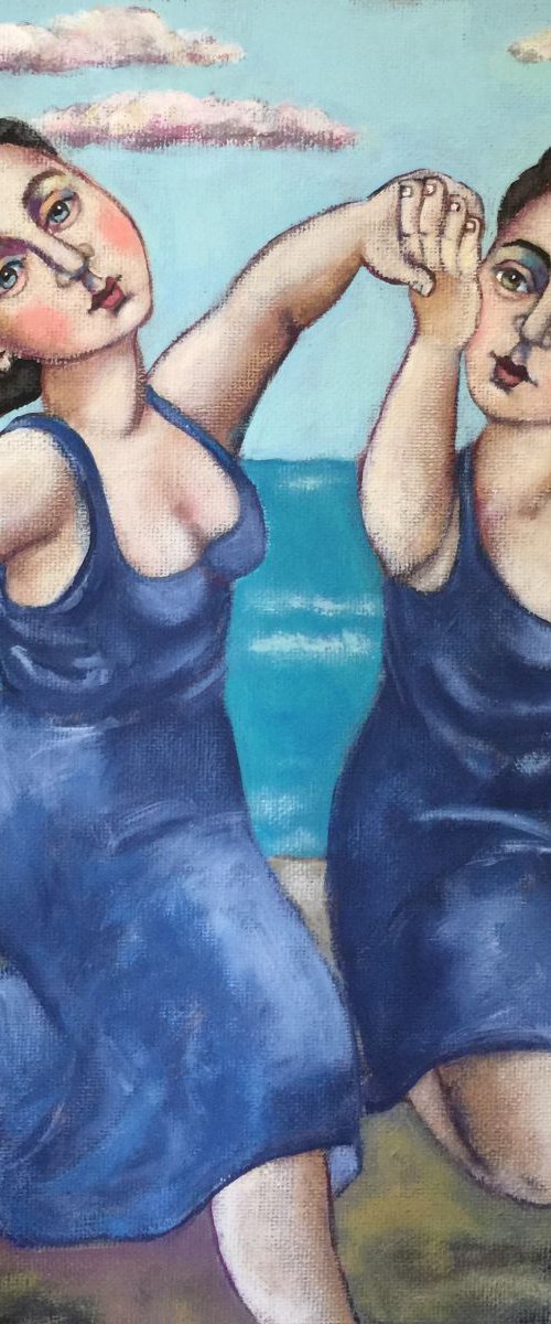 "Frolic, en Bleu, a' la Plage" by Holly Wojahn
