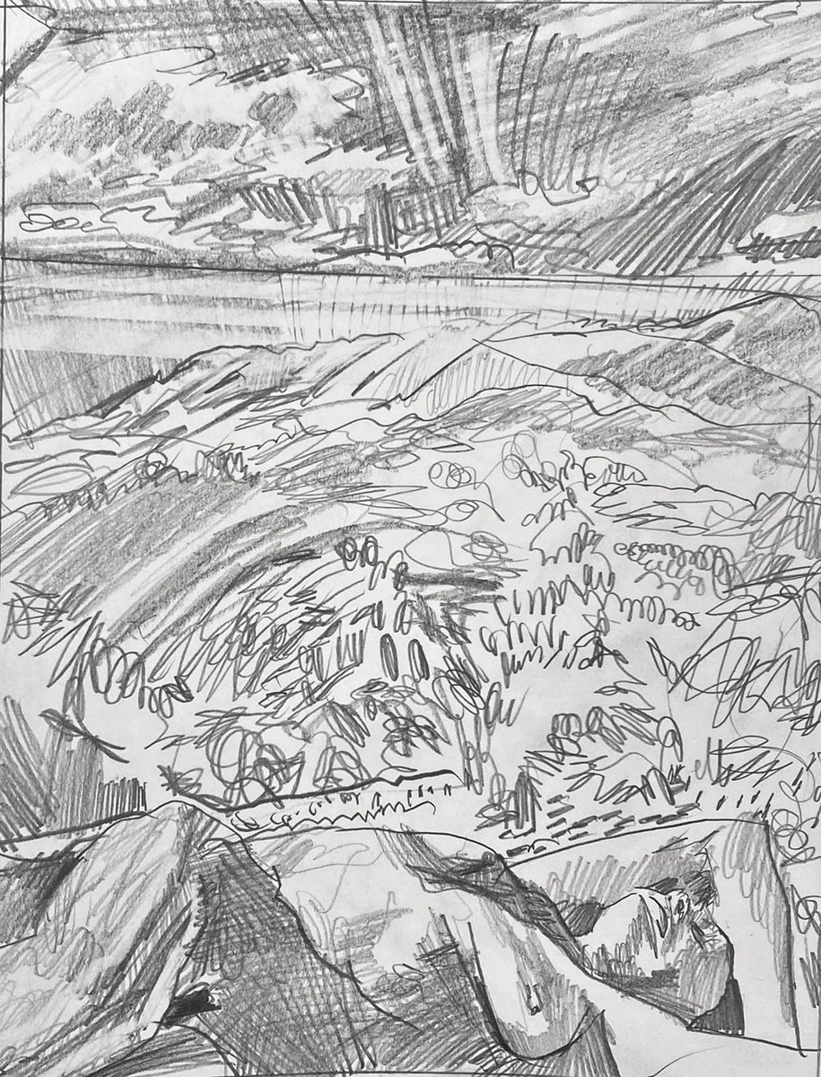 Impressionistic Pencil Drawing , Under Santa Ynez By Darren Jekel, 16 X 20, Artwork For Sale On Artfinder