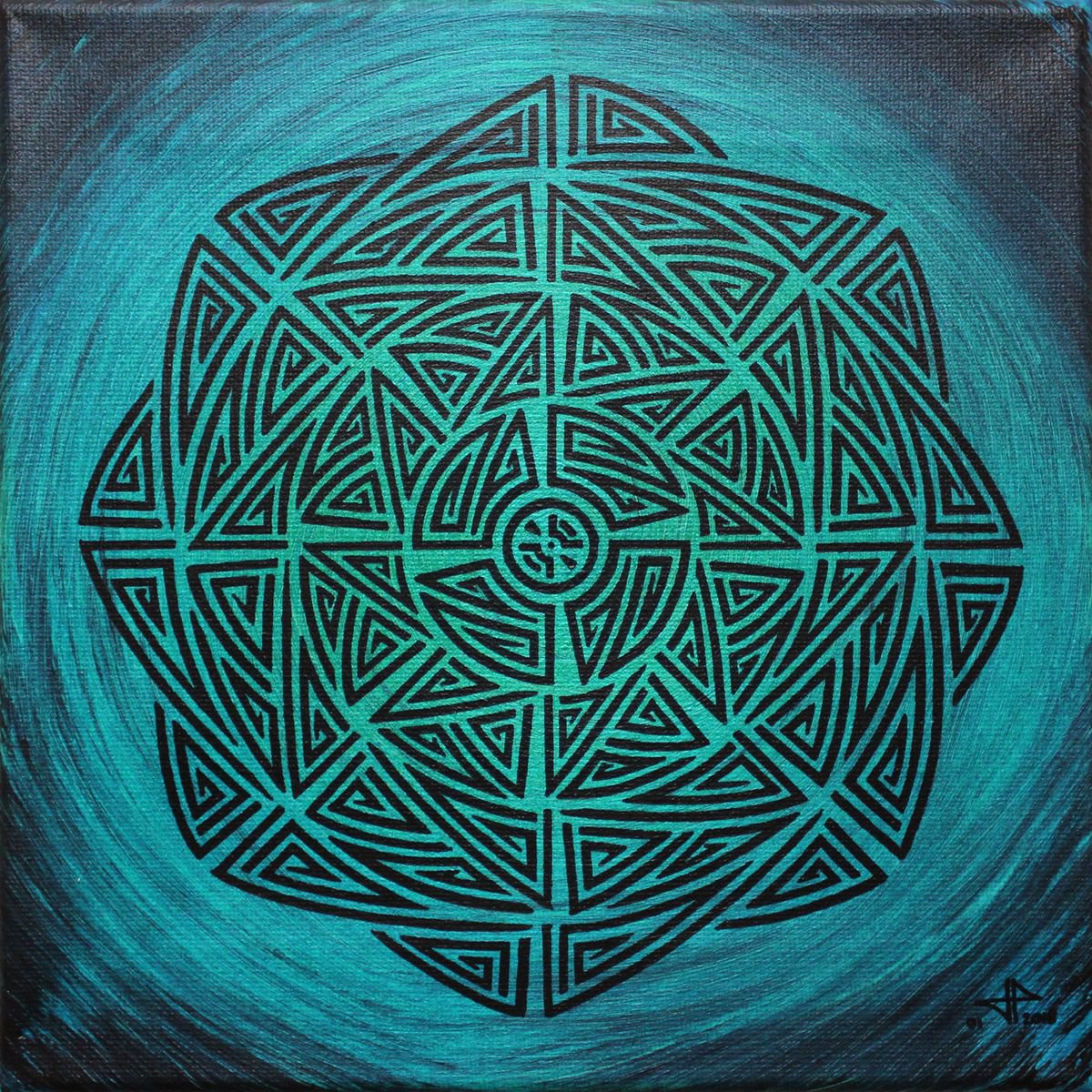 Tribal Emerald Blue By Jonathan Pradillon, 8 X 8, Artwork For Sale On Artfinder