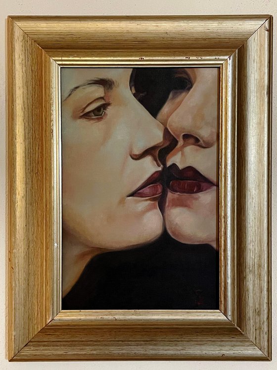 Portrait of a woman "The kiss"