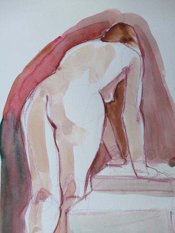 female nude back study