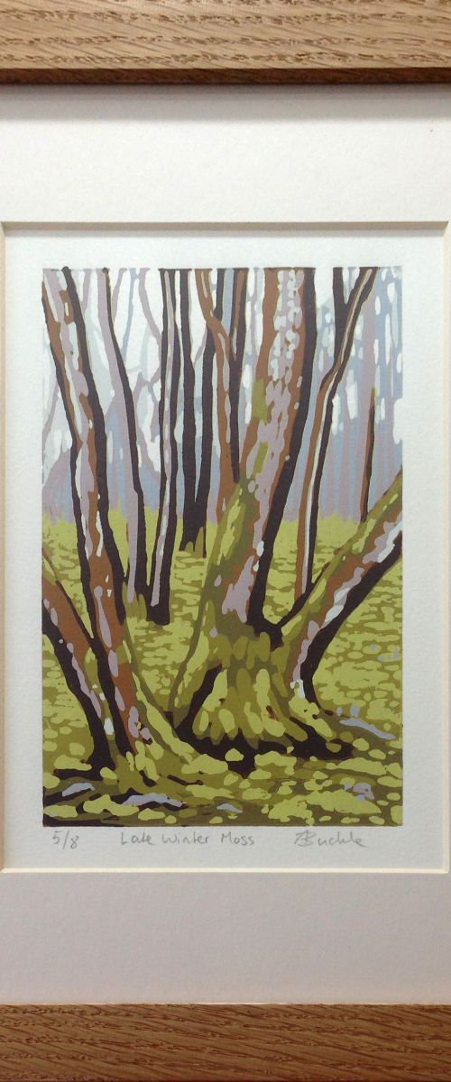Late Winter Moss (on a Rainy Day), framed by Alexandra Buckle