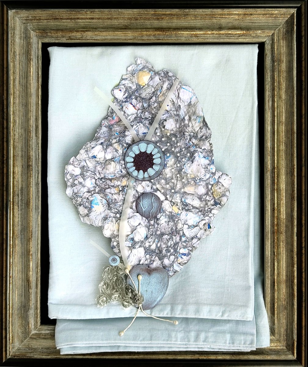 Organic Abstract Collage By Andromachi Giannopoulou, 10 X 12, Mouth Asleep, Original Artwork