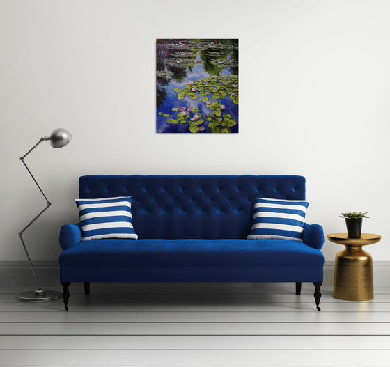 "Pond with water lilies"