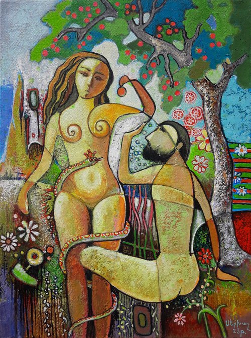 The forbidden fruit(80x60cm, oil/canvas, ready to hang) by Sergey Xachatryan