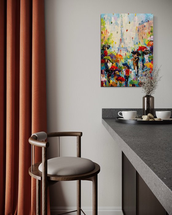 Paris. Spring love. Umbrellas