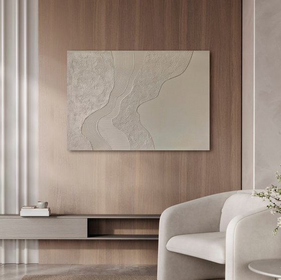 "Luara" Gray abstract textured art