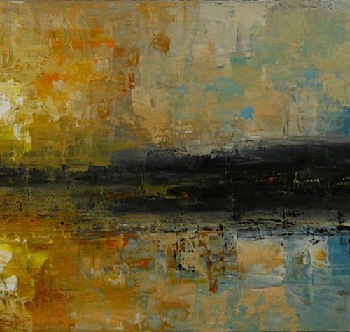 Unusual Shore  (Panoramic Seascape, 100x40cm) by Kalpana Soanes