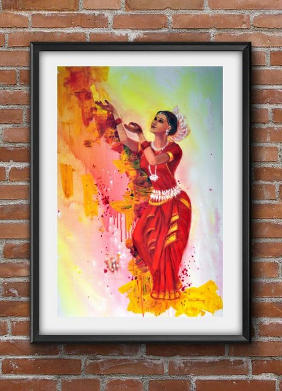 Odissi dancer Indian dancer - Giclée Prints Available Limited Edition