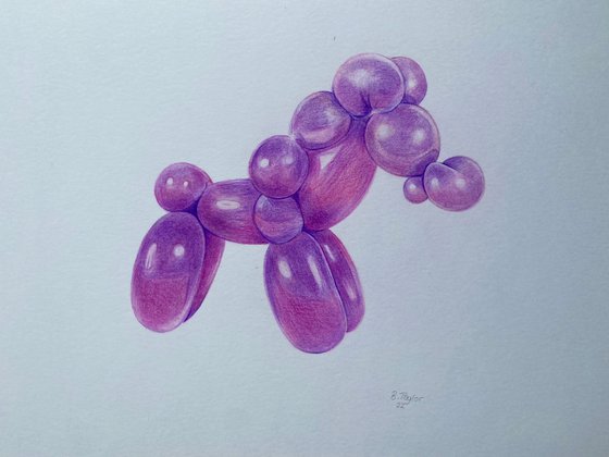 Balloon dog horse drawing colour pencils