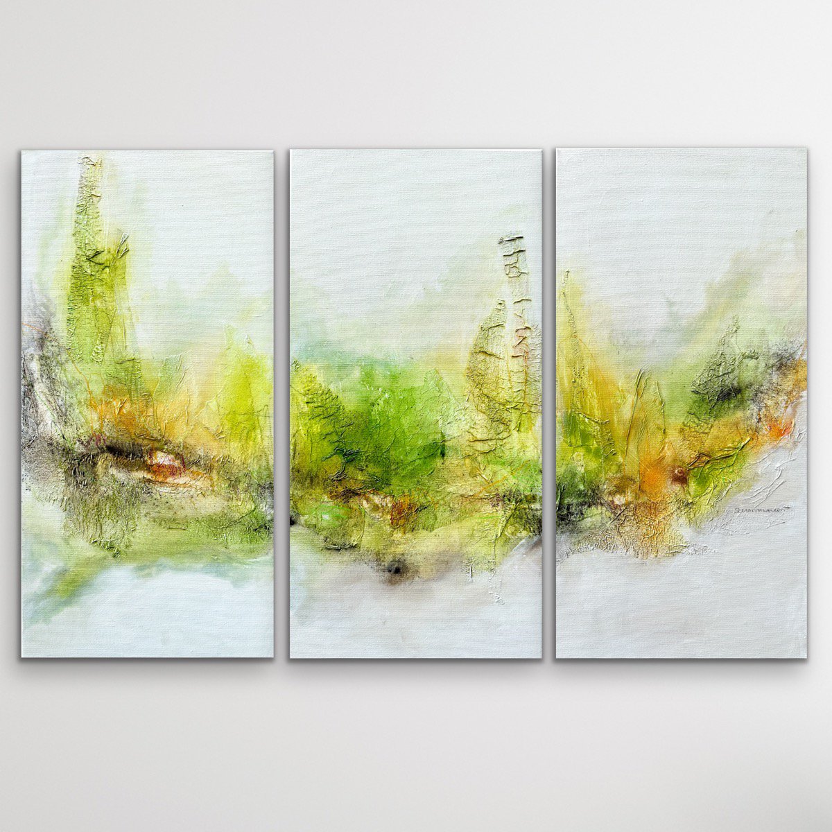 Organic Abstract Acrylic Painting By Kirsten Schankweiler, 35 X 24", Nature - My Happy Place No. 2, Original Artwork