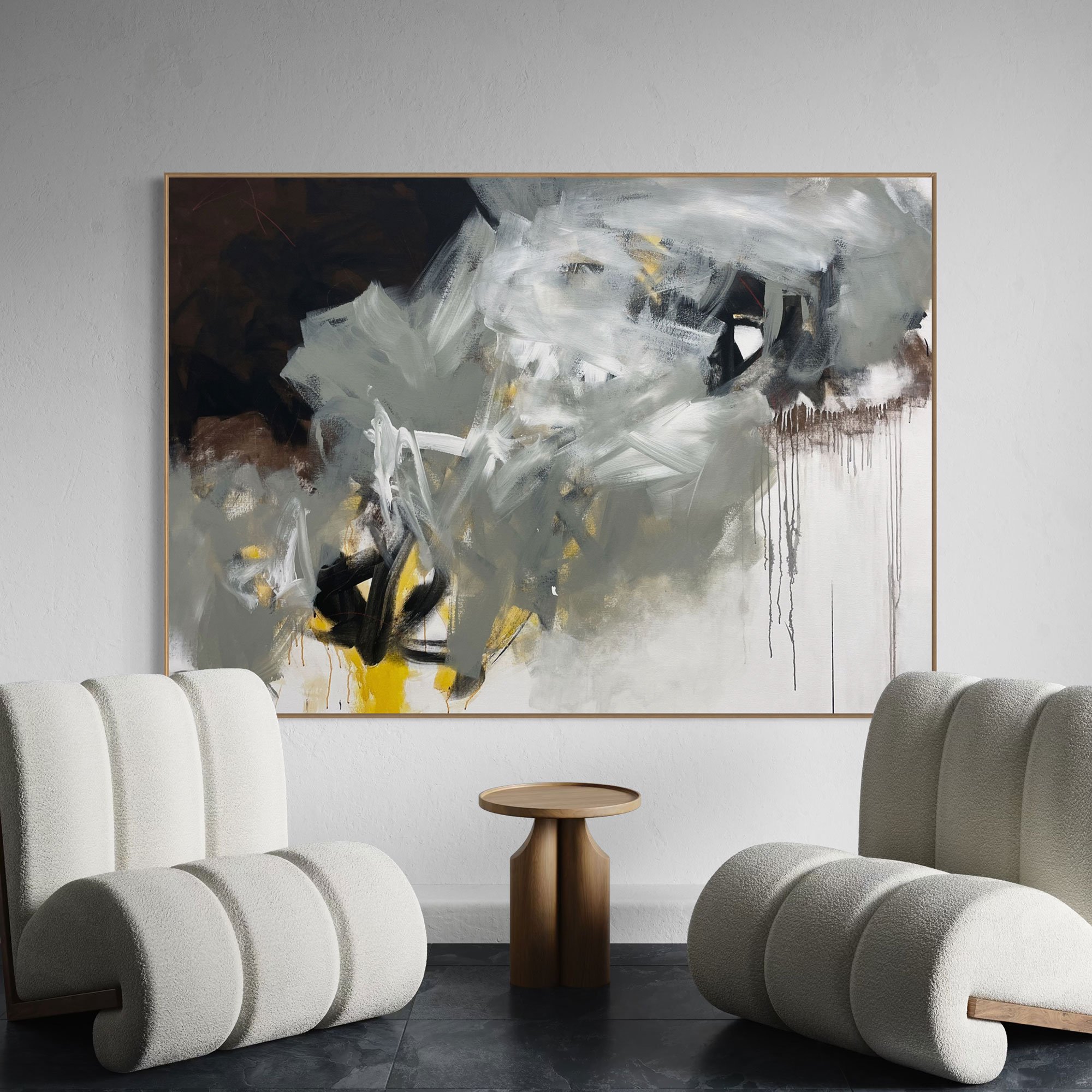 Abstract Landscape Acrylic Painting By Cheryl Harrison, 67 X 47, Cause And Effect, Original Artwork