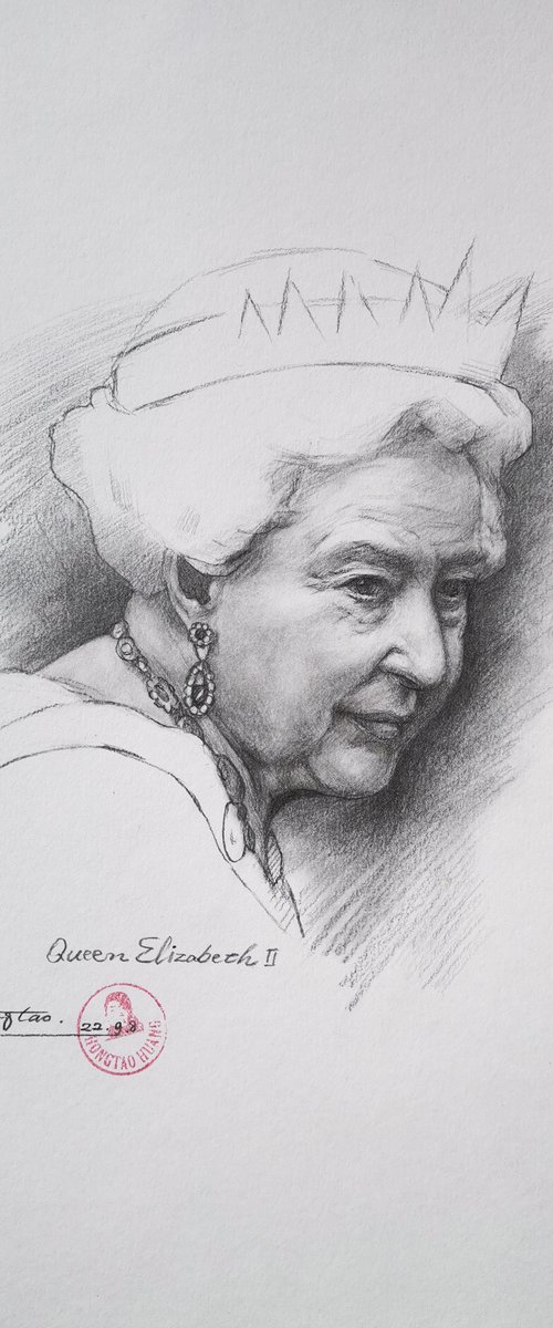 Portrait of Queen Elizabeth II by Hongtao Huang