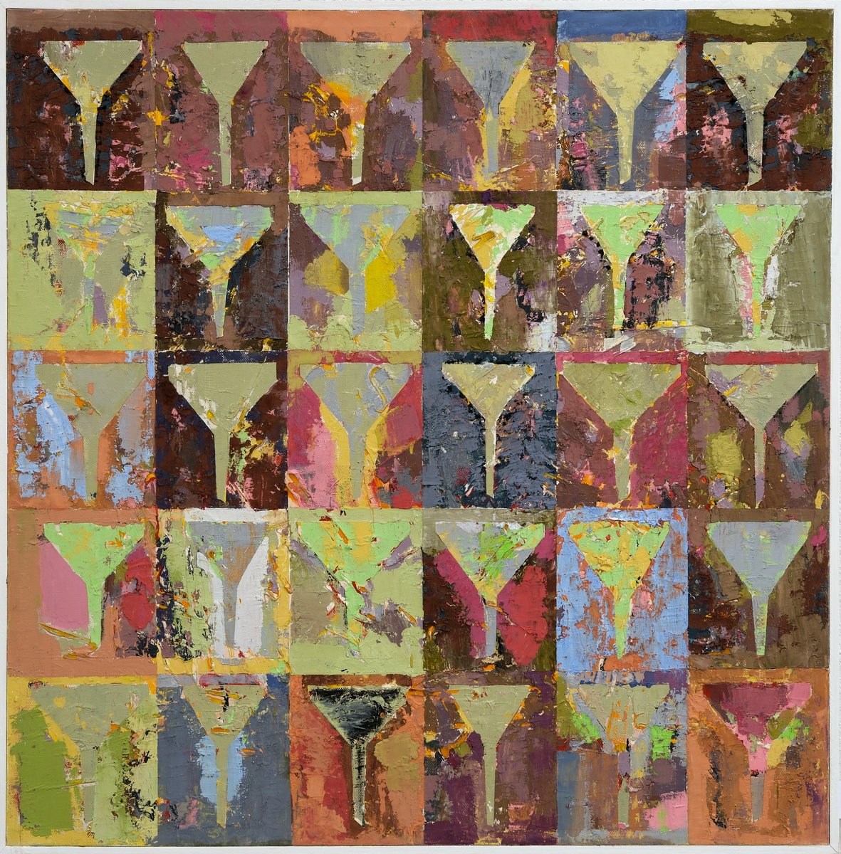 Geometric Abstract Painting By Florina Breazu, 47 X 48, From Empty To Empty, Original Artwork