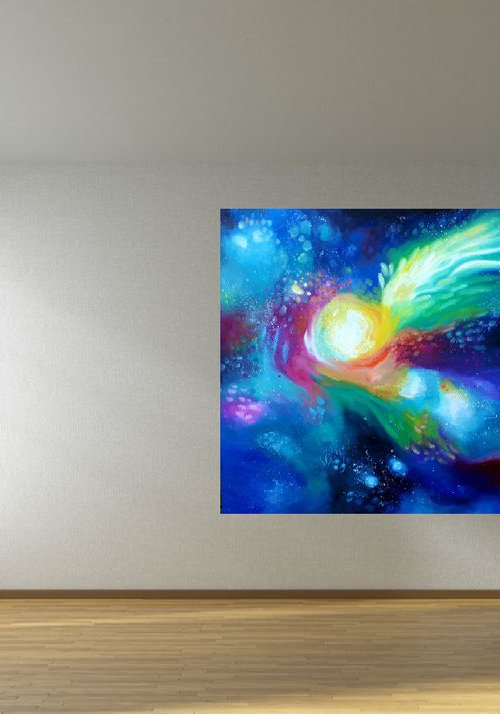 Seeds of silence (150x150cm) by Simon Tünde
