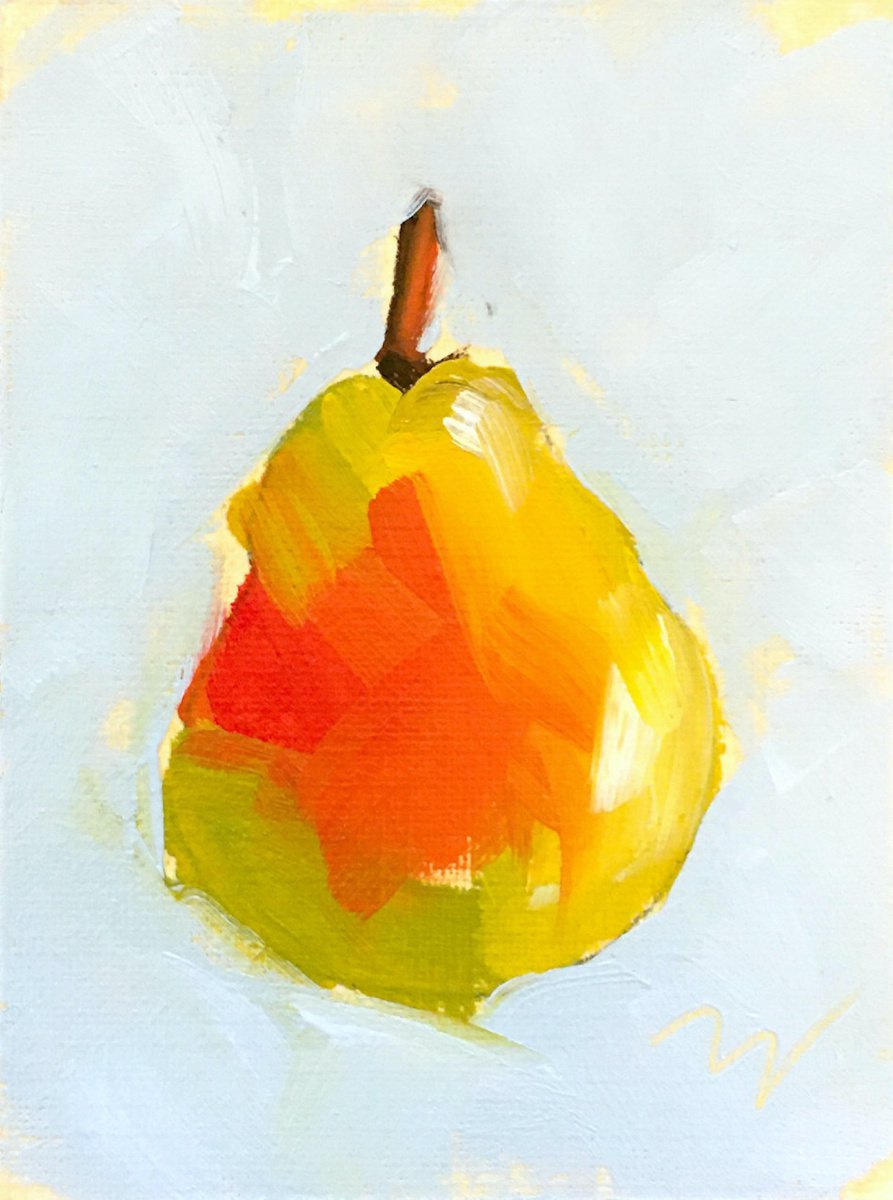 Poire Orange - Oil on Gessoed Canson Artboard by Tammy Silbermann