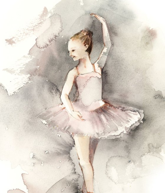 Little ballerina in dusty pink and grey n.14