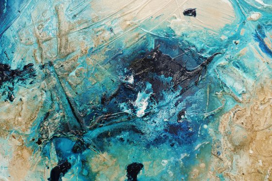 Oceans 240cm x 100cm Textured Abstract Art