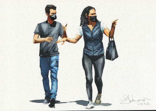 Couple on the street by Oleksii Iakurin