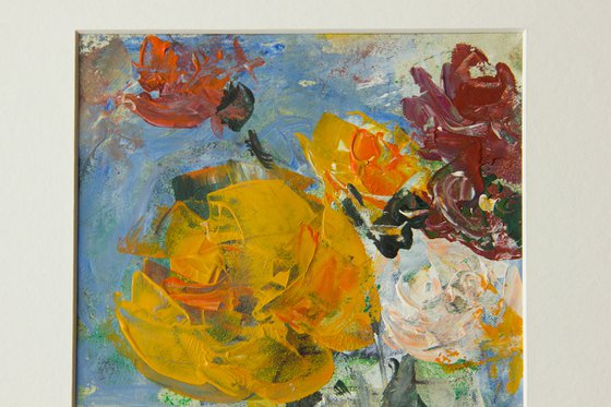 Still life with a large yellow rose