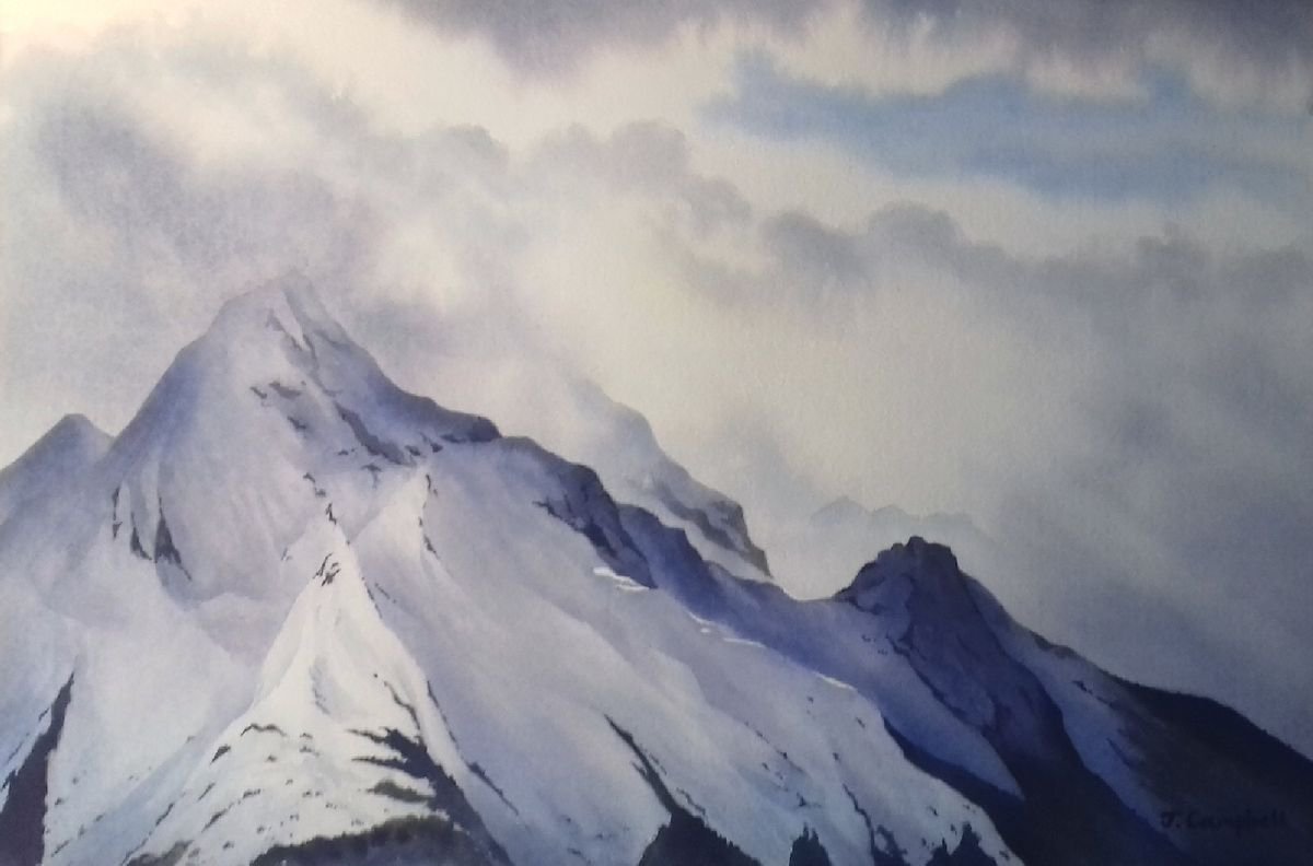 La Plagne, French Alps (53cm x 34cm) by John Campbell