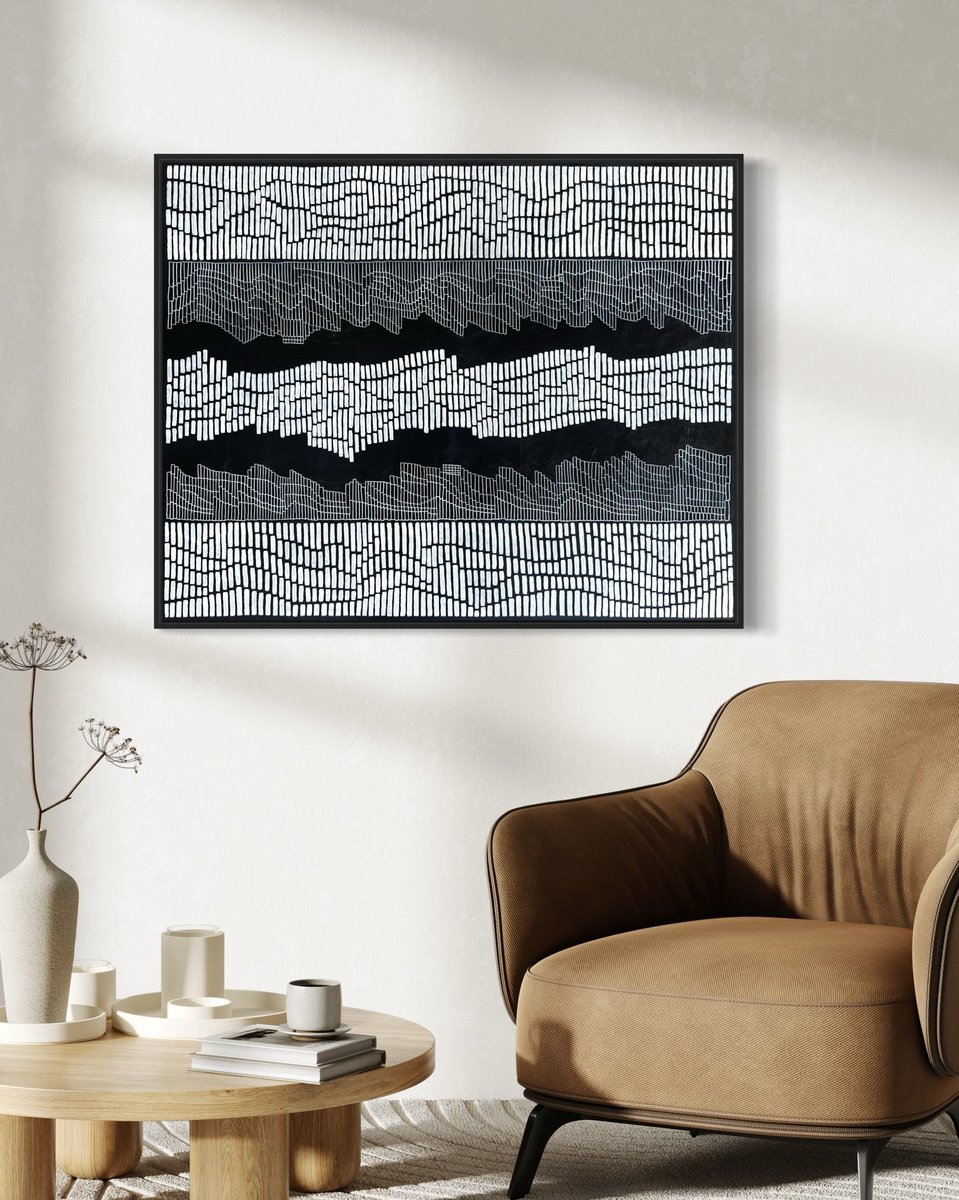 Abstract Acrylic Painting By Samantha Malone, 39 X 31", Reflecting Landscapes 2, Original Artwork