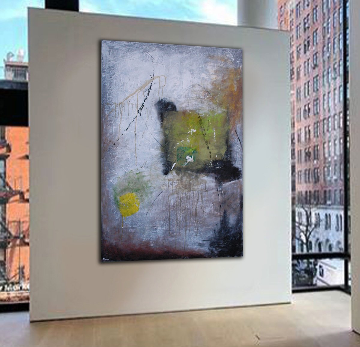 Abstract Acrylic Painting By Rumen Spasov, 39 X 59", "Before Expansion", Original Artwork